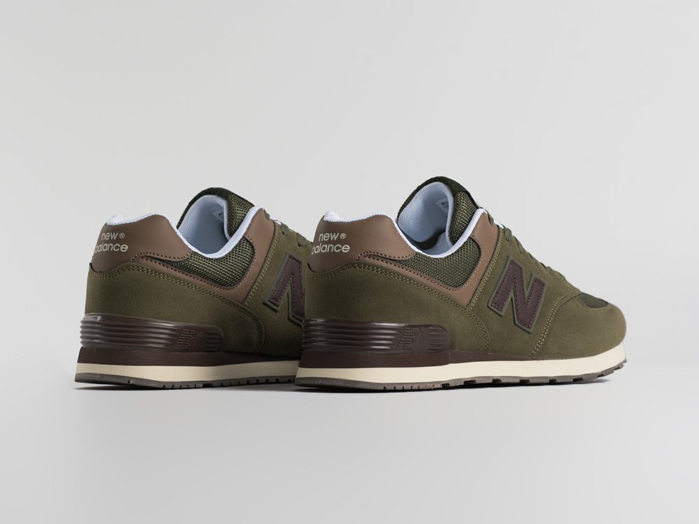 New Balance 574 зеленые замша мужские (AR34788) - фото 3