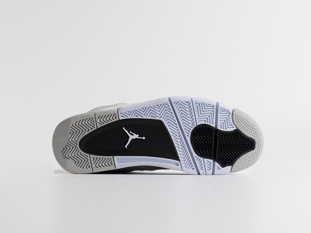 Nike Air Jordan 4 Retro Military Black белые кожа мужские (AR34810) - фото 4