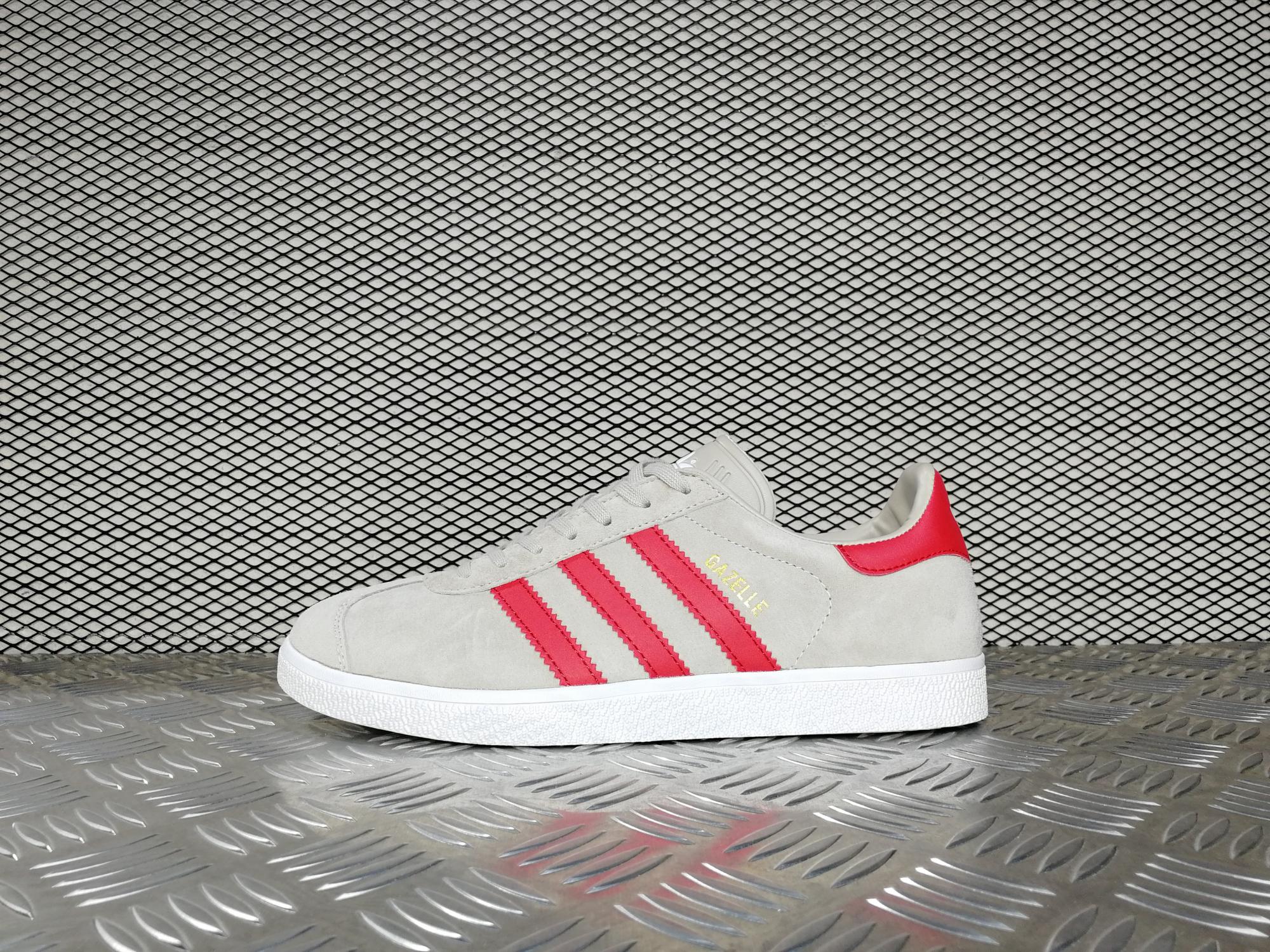 Кроссовки мужские Adidas Gazelle OG Medium Grey / Scarlet