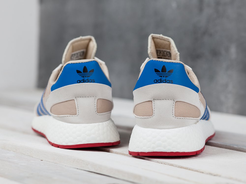 Кроссовки мужские Adidas Iniki Runner Boost (Off White / Blue / CoreRed)