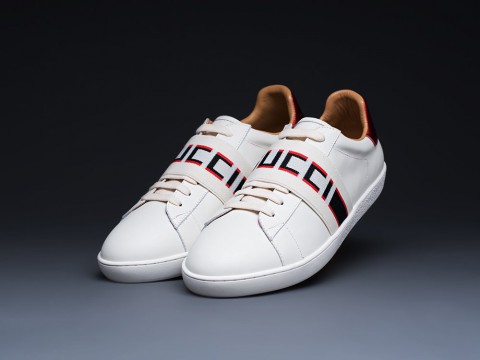женские кроссовки Gucci Stripe Leather