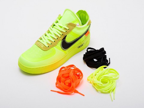 Nike x OFF-White Air Force 1 Low Volt зеленые - фото