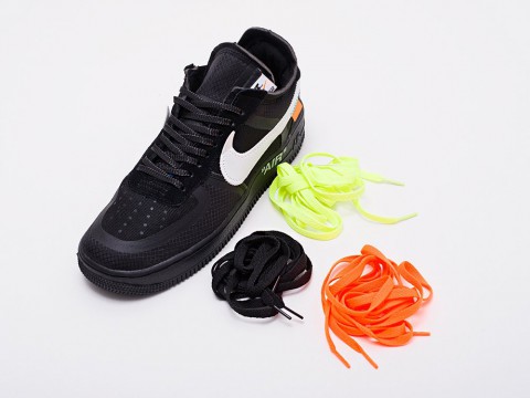 Nike x OFF-White Air Force 1 Low Black Black / White артикул 13351