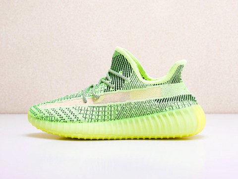 Мужские кроссовки Adidas Yeezy 350 Boost v2 Yeezreel Reflective зеленые