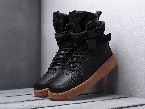 мужские кроссовки Nike SF Air Force 1 Black / Black/ Gum