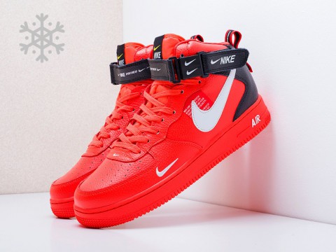 мужские кроссовки Nike Air Force 1 07 Mid LV8 Red / Black / White Winterized