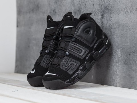 мужские кроссовки Nike Air More Uptempo x Supreme All Black