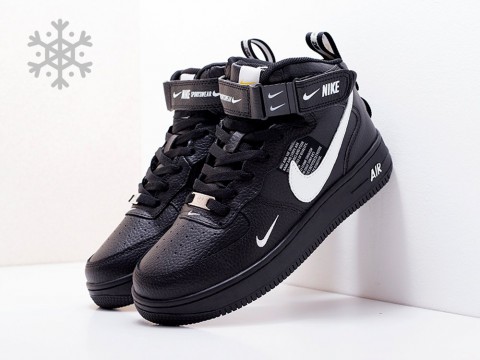 мужские кроссовки Nike Air Force 1 07 Mid LV8 Black / Black / White