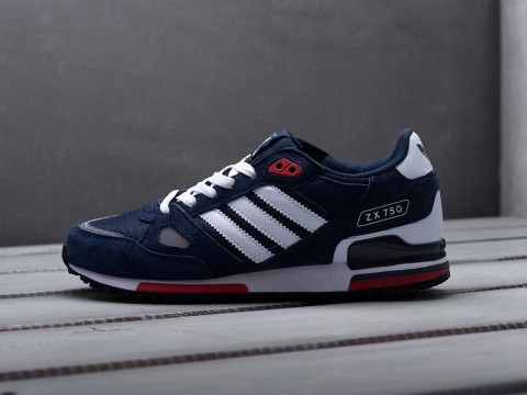 Adidas ZX 750 Cloth Navy Blue / White / Red артикул 14683 Adidas ZX 750 Cloth Navy Blue / White / Red артикул 14683