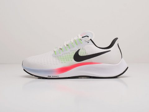 Мужские кроссовки Nike Zoom Pegasus 37 White / Black / Pink / Green / Blue - фото
