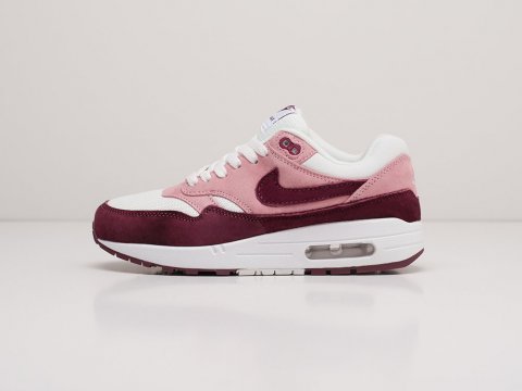 Женские кроссовки Nike Air Max 1 WMNS Maroon Pink White (36-40 размер)