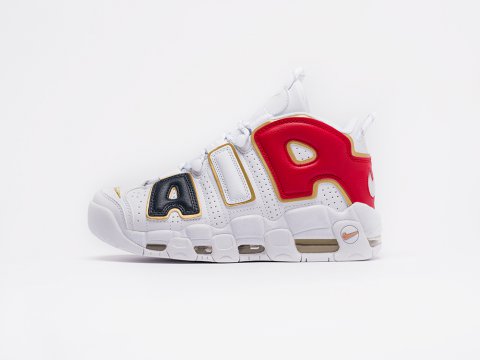 Nike Air More Uptempo WMNS White / Red / Black / Gold артикул 15879