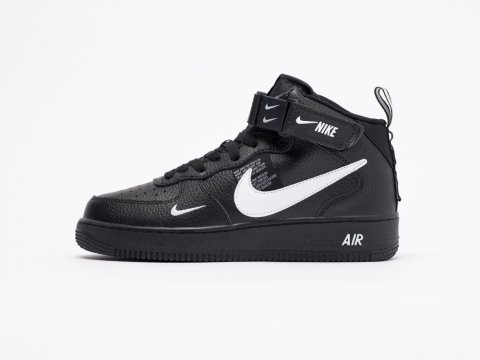 Мужские кроссовки Nike Air Force 1 07 Mid LV8 Black / White / Black (40-45 размер)