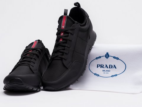 prada runners black and red