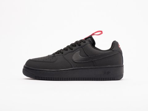 Nike Air Force 1 Low Black / Black / Red Shoe Tongue
