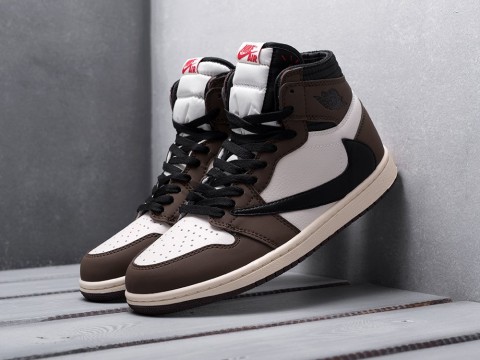 Женские кроссовки Nike x Travis Scott Air Jordan 1 Hi WMNS коричневые Женские кроссовки Nike x Travis Scott Air Jordan 1 Hi WMNS коричневые