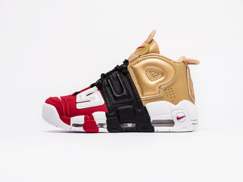 Женские кроссовки Nike Air More Uptempo x Supreme WMNS Red / Black / Gold (36-40 размер)
