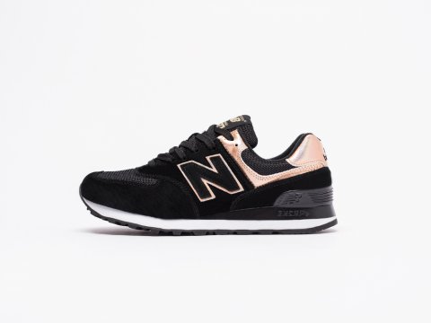 new balance 574 womens black and gold