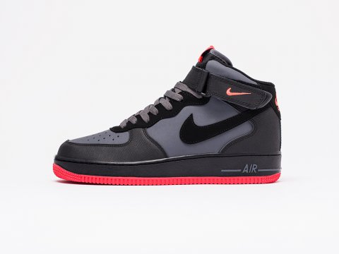 Мужские кроссовки Nike Air Force 1 Black / Grey / Red (40-45 размер)