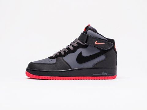 Nike Air Force 1 WMNS Black / Grey / Red артикул 17702