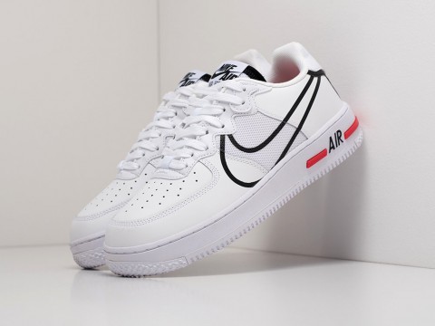Мужские кроссовки Nike Air Force 1 React White / Black / Red (40-45 размер)