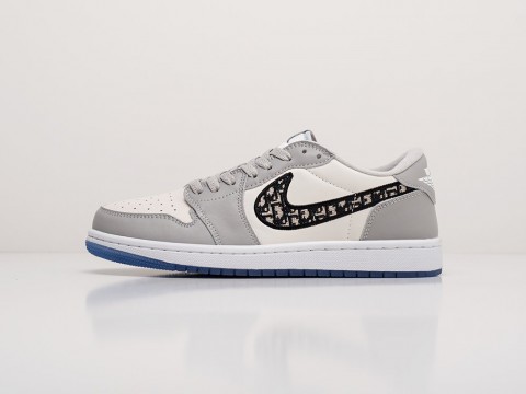 Nike x Dior Air Jordan 1 Low Grey / Biege / White / Blue