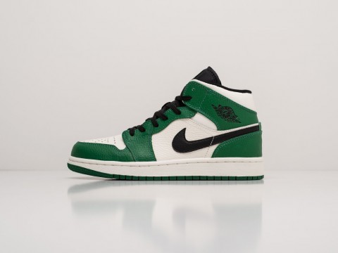 Женские кроссовки Nike Air Jordan 1 WMNS Mid Pine Green зеленые