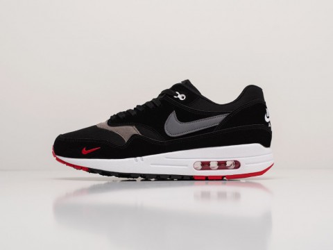 Мужские кроссовки Nike Air Max 1 Mini Swoosh Black / White / University Red (40-45 размер)