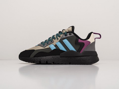 Adidas Nite Jogger Black White / Grey Six / Rich Mauve артикул 18704