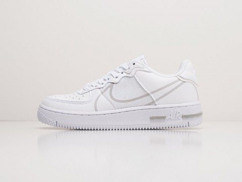Мужские кроссовки Nike Air Force 1 Low React White / Pure Platinum (40-45 размер)