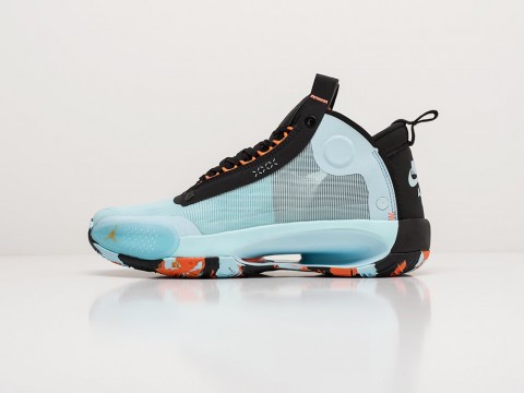 Мужские кроссовки Nike Air Jordan XXXIV PE Jayson Tatum Tint Blue / Black / Orange (40-45 размер)