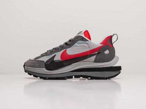 Мужские кроссовки Nike x Sacai Vapor Waffle Grey / Dark Grey / Red / Black (40-45 размер)
