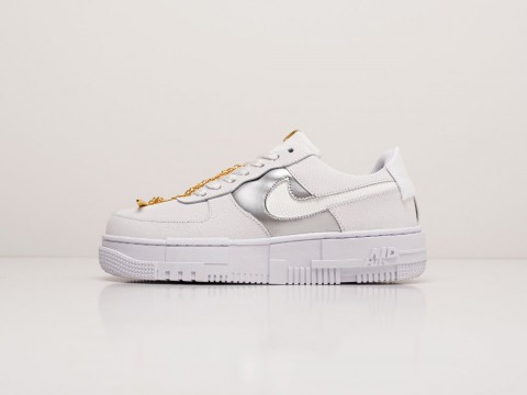 Nike Air Force 1 Pixel Low WMNS Gold Chain White / Metallic Silver артикул 19200 Nike Air Force 1 Pixel Low WMNS Gold Chain White / Metallic Silver артикул 19200