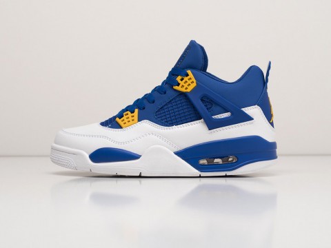 Мужские кроссовки Nike Air Jordan 4 Retro Curry Warrioirs Blue / White / Yellow (40-45 размер)