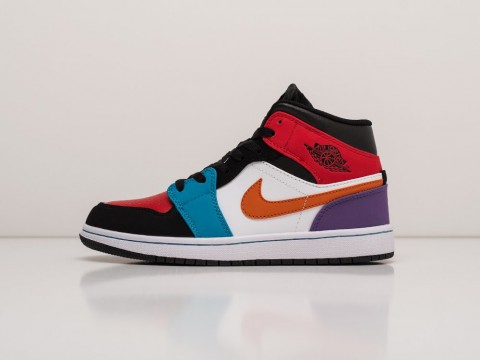 Мужские кроссовки Nike Air Jordan 1 Mid Bred Multi-Color разноцветные