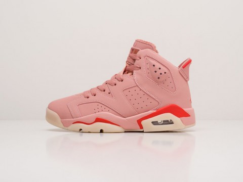 Женские кроссовки Nike Air Jordan 6 WMNS Pink / Beige / Red (36-40 размер)