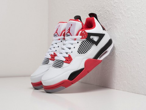Женские кроссовки Nike Air Jordan 4 Retro WMNS White / Red / Black (36-40 размер)