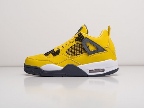 Мужские кроссовки Nike Air Jordan 4 Retro Yellow / White / Grey (40-45 размер)