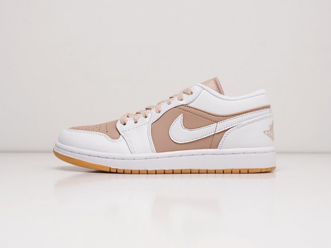 Nike Air Jordan 1 Low Hemp White бежевые кожа мужские (40-45)