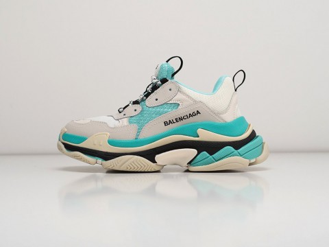 Balenciaga Triple S WMNS Grey / White / Cyan артикул 21402