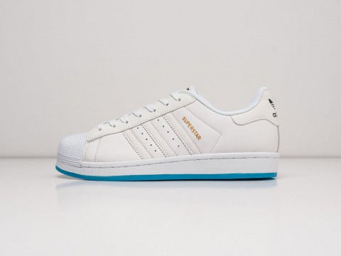 Мужские кроссовки Adidas Superstar White / Lagoon Blue (40-45 размер)
