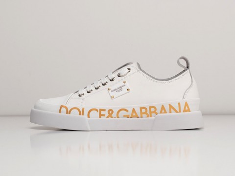 Мужские кроссовки Dolce & Gabbana Portofino White / Gold (40-45 размер)