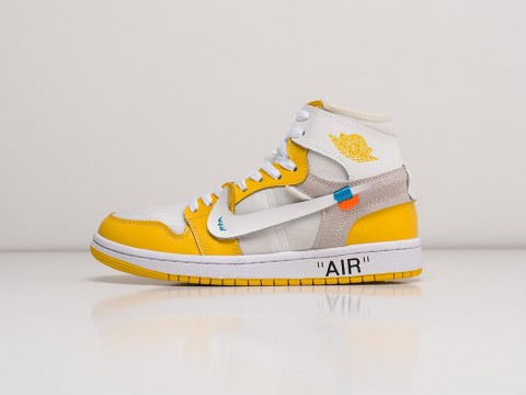 Женские кроссовки Nike Air Jordan 1 WMNS x Off-White White / Yellow (36-40 размер)