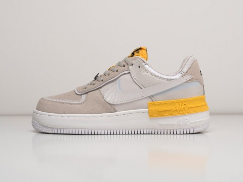 Мужские кроссовки Nike Air Force 1 Shadow Grey / White / Yellow (40-45 размер)