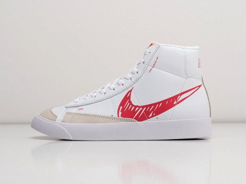 Мужские кроссовки Nike Blazer Mid 77 Sketch White Red белые