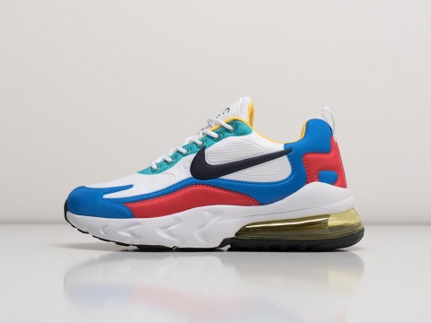 Женские кроссовки Nike Air Max 270 React WMNS White / Blue / Red (36-40 размер)