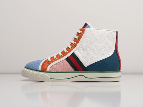 Мужские кроссовки Gucci Tennis 1977 White / Blue / Orange / Pink (40-45 размер)