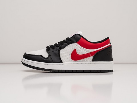 Мужские кроссовки Nike Air Jordan 1 Low White / Black / Red (40-45 размер)