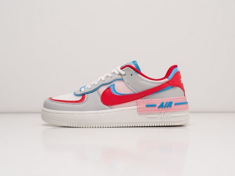 Женские кроссовки Nike Air Force 1 Shadow WMNS Grey / White / Red / Blue (36-40 размер)