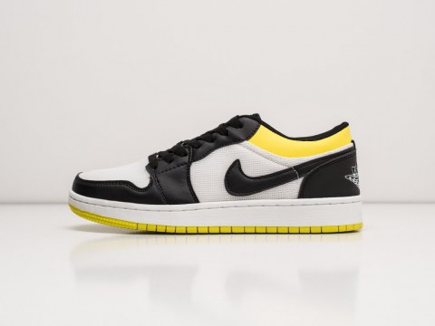 Мужские кроссовки Nike Air Jordan 1 Low White / Black / Yellow (40-45 размер)